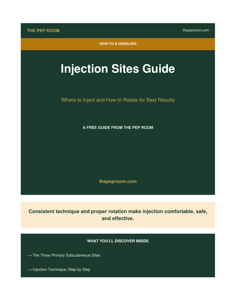 First page preview of Injection Sites Guide