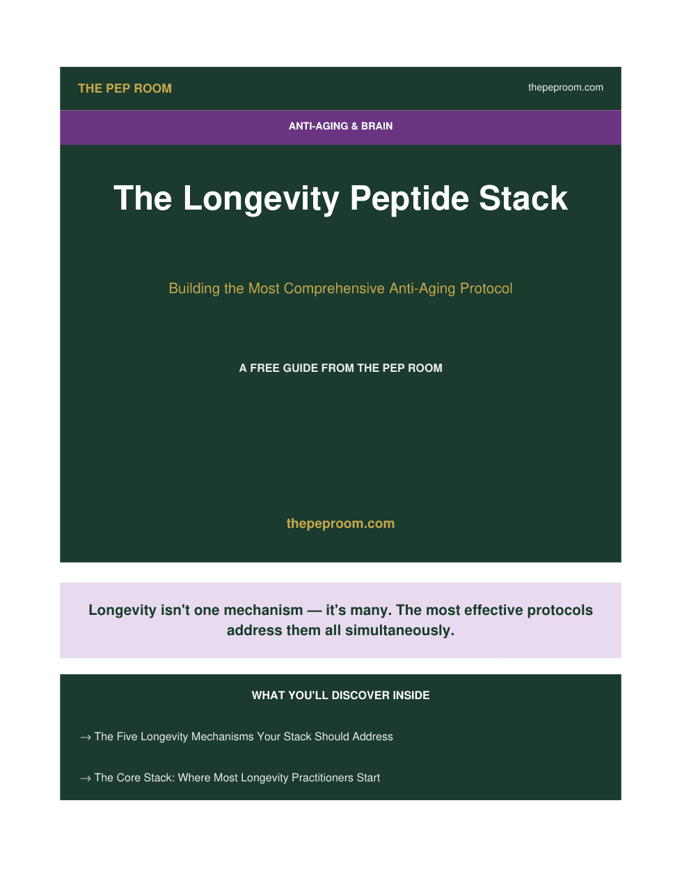 First page preview of Longevity Peptide Stack Guide
