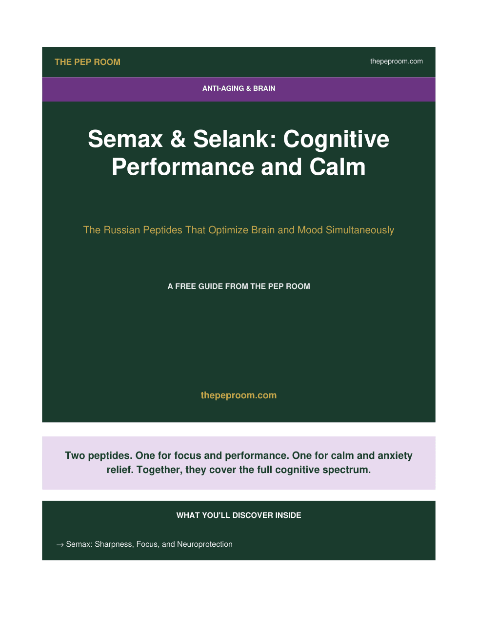 First page preview of Semax Selank Cognitive Guide