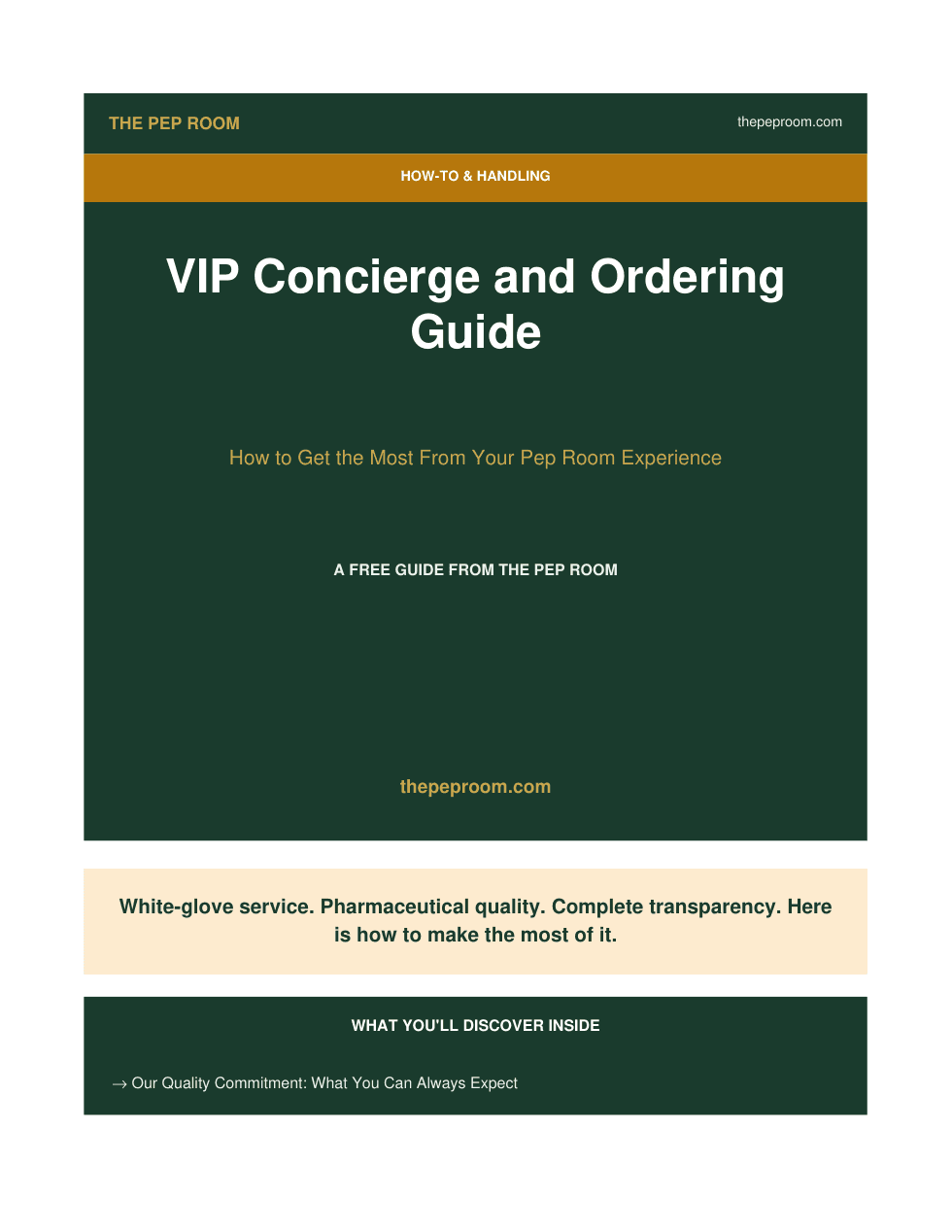 First page preview of VIP Concierge And Ordering Guide