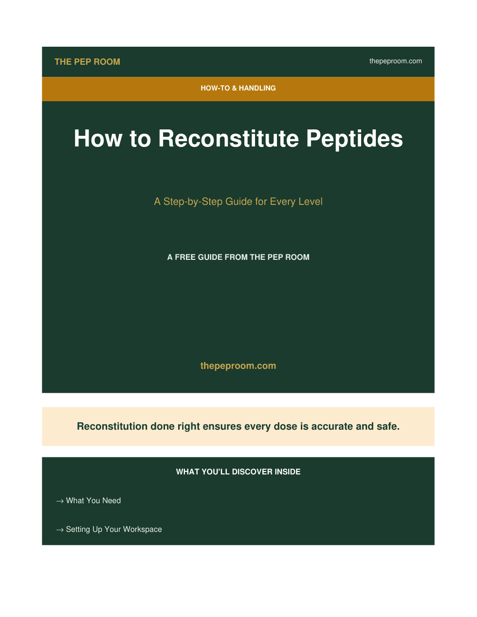First page preview of How To Reconstitute Peptides