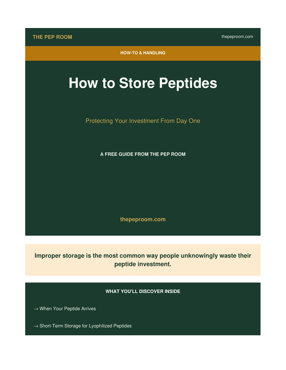 First page preview of How To Store Peptides